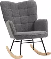 Fotelis Homcom Supamasis krėslas, akcentinė kėdė, poilsio kėdė iki 120 kg, tamsiai pilka, 71x92x101 cm