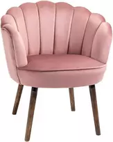 HOMCOM valgomojo kėdė virtuvės kėdė fotelis su atlošu svetainės kėdė poliesteris kaučiukmedis rožinė 66 x 72 x 79 cm