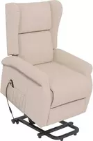"HOMCOM" Atlenkiamas fotelis Televizoriaus fotelis su elektriniu stovu, atlenkimo funkcija, linas, kreminis, 72,5 x 94 x 109 cm