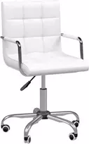 Homcom Pasukama darbo kėdė - PU Balta 52,5 x 54 x 84-99 cm