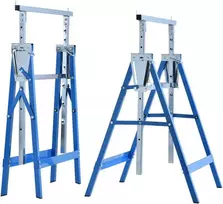 HOMCOM 2 x sulankstomos pastolių pakylos, reguliuojamo aukščio iki 200 kg, plieninės, mėlynos spalvos, 68x58x80-130 cm