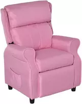 HOMCOM Reguliuojama vaikiška sofa su atrama kojoms Jaukus 3-5 metų vaikiškas fotelis, rožinės spalvos, 58x53x70 cm, idealiai tinka berniukams ir mergaitėms