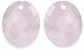 Sparkling Ovalūs rožinio kvarco auskarų pakabukai EAGEM13-RO