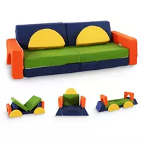 10 dalių modulinė sofa vaikams Eko oda, Įvairiaspalvė