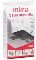 Balti labai elastingi plytelių klijai Mira 3130 Superfix (C2TE S2) 15 kg