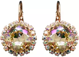 Diamond Sky Jewelry Auskarai moterims DiamondSky „Glare III (Luminous Žalias)“ su Swarovski kristalais