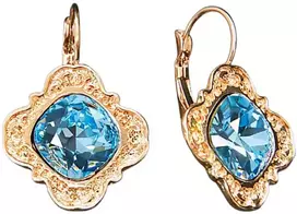 Diamond Sky Jewelry Auskarai moterims DiamondSky „Nostalgia III (Aquamarine Mėlyna)“ su Swarovski kristalais