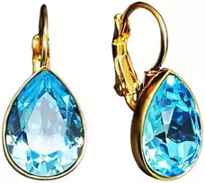 Diamond Sky Jewelry Auskarai moterims DiamondSky „Crystal Drop (Aquamarine Mėlyna)“ su Swarovski kristalais