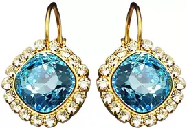 Diamond Sky Jewelry Auskarai moterims DiamondSky „Glare III (Aquamarine Mėlyna)“ su Swarovski kristalais