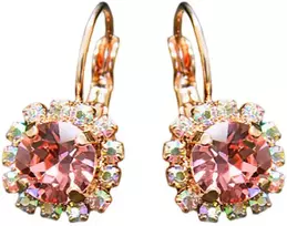 Diamond Sky Jewelry Auskarai moterims DiamondSky „Glory II (Rose Peach)“ su Swarovski kristalais