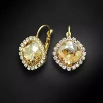 Diamond Sky Jewelry Auskarai moterims DiamondSky „Glare III (Golden Shadow)“ su Swarovski kristalais