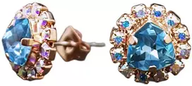 Diamond Sky Jewelry Auskarai moterims DiamondSky „Bermuda Triangle IV (Aquamarine Mėlyna)“ su Swarovski kristalais