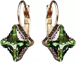 Diamond Sky Jewelry Auskarai moterims DiamondSky „Byzantine Cross (Peridot Scarabaeus Žalias)“ su Swarovski kristalais
