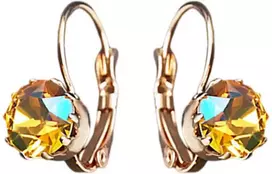 Diamond Sky Jewelry Auskarai moterims DiamondSky „Glory (Light Topaz Shimmer)“ su Swarovski kristalais