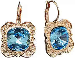 Diamond Sky Jewelry Auskarai moterims DiamondSky „Nostalgia (Aquamarine Mėlyna)“ su Swarovski kristalais
