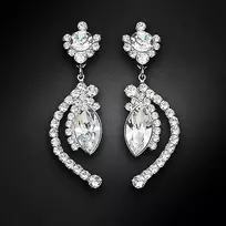Diamond Sky Jewelry Auskarai moterims DiamondSky „J'Adore V“ su Swarovski kristalais