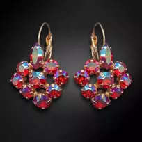 Diamond Sky Jewelry Auskarai moterims DiamondSky „Splendor (Light Siam Shimmer)“ su Swarovski kristalais