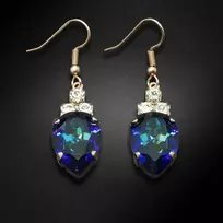 Diamond Sky Jewelry Auskarai moterims Diamond Sky „Leonora (Bermuda Mėlyna)“ su Swarovski kristalais
