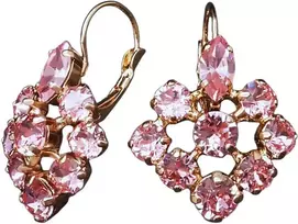 Diamond Sky Jewelry Auskarai moterims DiamondSky „Splendor II (Light Rose)“ su Swarovski kristalais