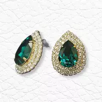Diamond Sky Jewelry Auskarai moterims DiamondSky „Jasmine (Emerald)“ su Swarovski kristalais