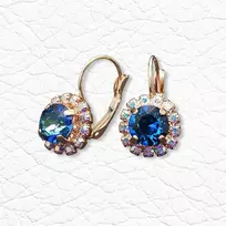 Diamond Sky Jewelry Auskarai moterims DiamondSky „Glory II (Bermuda Mėlyna)“ su Swarovski kristalais