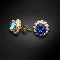 Diamond Sky Jewelry Auskarai moterims DiamondSky „Glory III (Bermuda Mėlyna)“ su Swarovski kristalais
