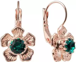 Diamond Sky Jewelry Auskarai moterims DiamondSky „Colorful Splendor (Emerald)“ su Swarovski kristalais