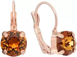 Diamond Sky Jewelry Auskarai moterims DiamondSky „Glory II (Light Amber)“ su Swarovski kristalais