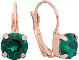 Diamond Sky Jewelry Auskarai moterims DiamondSky „Glory II (Emerald)“ su Swarovski kristalais