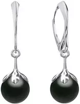 Diamond Sky Jewelry Sidabriniai auskarai moterims DiamondSky „Pearl Galaxy (Magic Juodas)" su Preciosa kristalais