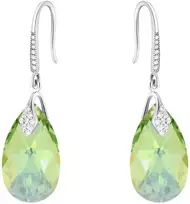 Diamond Sky Jewelry Sidabriniai auskarai moterims DiamondSky „Baroque III (Peridot AB)“ su Swarovski kristalais