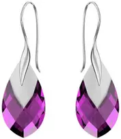 Diamond Sky Jewelry Sidabriniai auskarai moterims DiamondSky „Baroque II (Amethyst Light Chrome)" su Swarovski kristalais