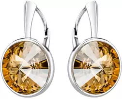 Diamond Sky Jewelry Sidabriniai auskarai moterims DiamondSky „Clarice (Golden Shadow)" su Swarovski kristalais