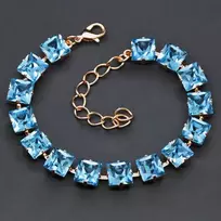 Diamond Sky Jewelry Apyrankė moterims DiamondSky „Princess (Aquamarine Mėlyna)“ su Swarovski kristalais