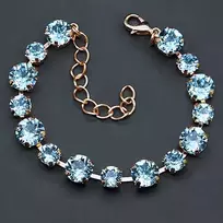 Diamond Sky Jewelry Apyrankė moterims DiamondSky „Classic IV (Aquamarine Mėlyna)“ su Swarovski kristalais