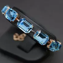Diamond Sky Jewelry Apyrankė moterims DiamondSky „Radiance (Aquamarine Mėlyna)“ su Swarovski kristalais