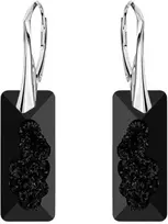 Diamond Sky Jewelry Sidabriniai auskarai moterims DiamondSky „Growing Crystal II (Jet)" su Swarovski kristalais