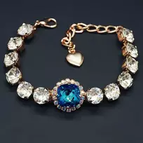Diamond Sky Jewelry Apyrankė moterims DiamondSky „Glare III (Bermuda Mėlyna)“ su Swarovski kristalais