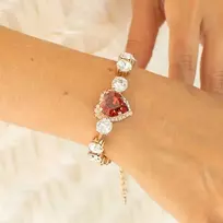 Diamond Sky Jewelry Apyrankė moterims DiamondSky „Heart of The Ocean (Raudona Magma)“ su Swarovski kristalais