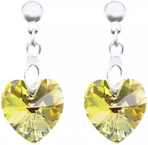 Diamond Sky Jewelry Sidabriniai auskarai moterims DiamondSky „Romantic Heart II (Aurora Borealis)“ su Swarovski kristalais