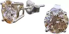 Diamond Sky Jewelry Sidabriniai auskarai moterims DiamondSky „Juno (Fancy Champagne)“ su Swarovski kristalais