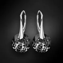 Diamond Sky Jewelry Sidabriniai auskarai moterims DiamondSky „Marianne (Sidabrinis Night)“ su Swarovski kristalais