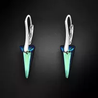 Diamond Sky Jewelry Sidabriniai auskarai moterims DiamondSky „Spike (Bermuda Mėlyna)“ su Swarovski kristalais