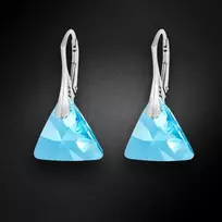 Diamond Sky Jewelry Sidabriniai auskarai moterims DiamondSky „Osiris (Aquamarine)“ su Swarovski kristalais