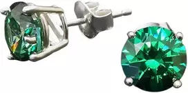 Diamond Sky Jewelry Sidabriniai auskarai moterims DiamondSky „Juno (Žalias)“ su Swarovski kristalais