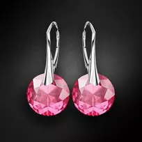 Diamond Sky Jewelry Sidabriniai auskarai moterims DiamondSky „Marianne (Rose)“ su Swarovski kristalais