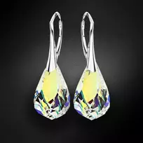 Diamond Sky Jewelry Sidabriniai auskarai moterims DiamondSky „Helix (Aurora Borealis)“ su Swarovski kristalais