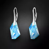 Diamond Sky Jewelry Sidabriniai auskarai moterims DiamondSky „Hyperborea (Aquamarine Mėlyna)“ su Swarovski kristalais