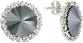 Diamond Sky Jewelry Auskarai moterims DiamondSky „Clarice X (Jet Hematite)“ su Preciosa kristalais