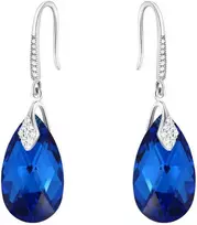 Diamond Sky Jewelry Sidabriniai auskarai moterims DiamondSky „Baroque III (Capri Mėlyna Comet Argent Light)“ su Swarovski kristalais